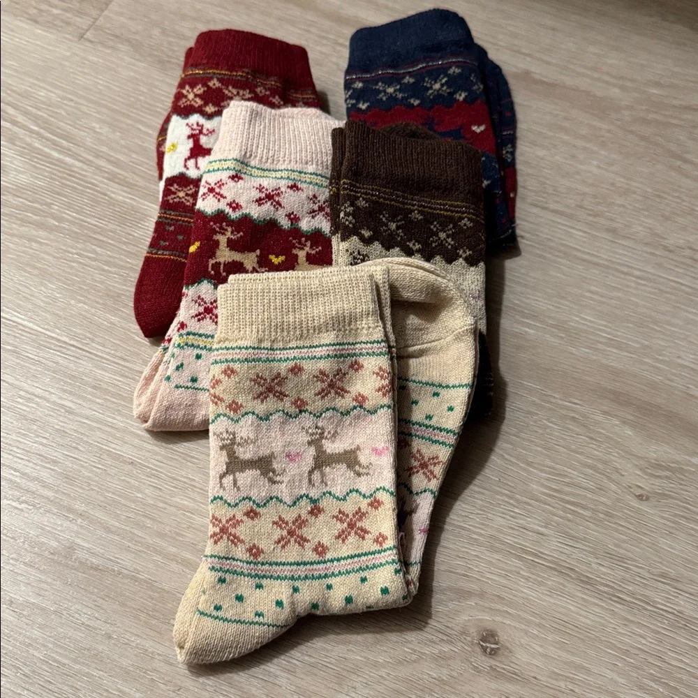 Argyle Reindeer Festive Sock Set NEW 🏷️